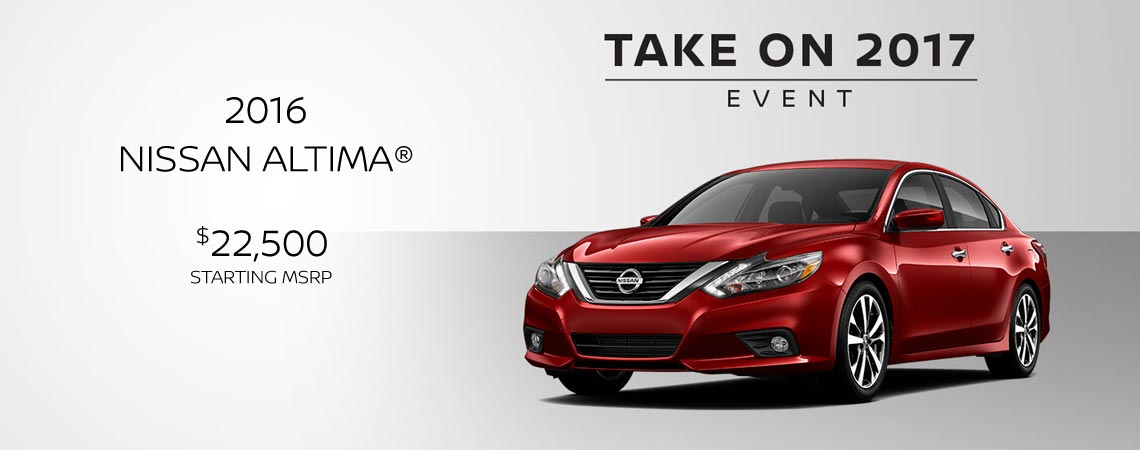 2016 NISSAN ALTIMA® $22,500 starting msrp