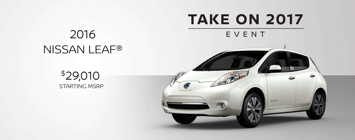 2016 NISSAN LEAF® $29,010 starting msrp