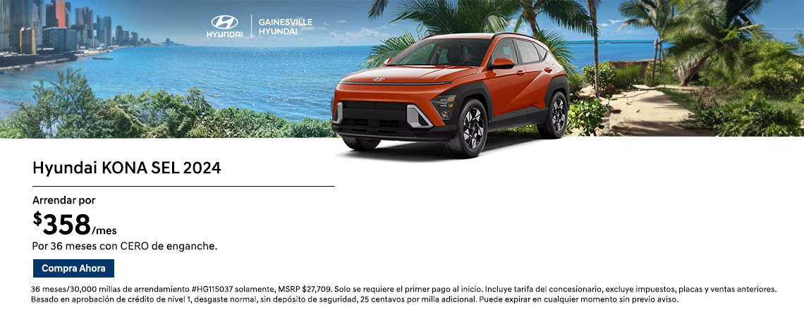 2024 Hyundai KONA SEL Arrendamiento por $358/mes