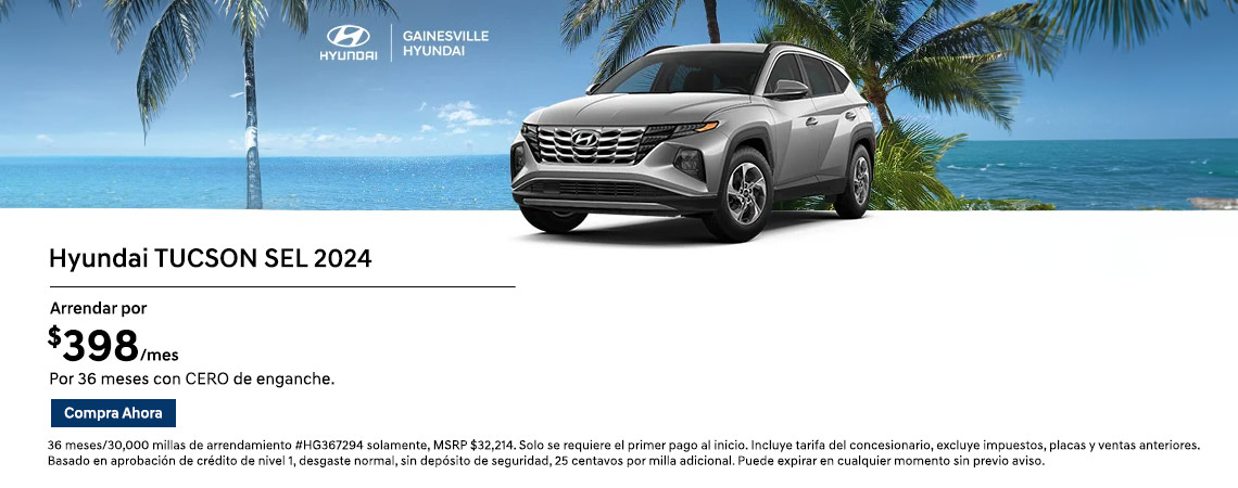 2024 Hyundai Tucson SEL Arrendamiento por $398/mes