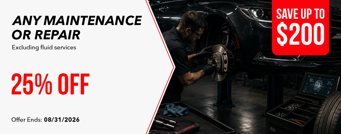 25% Off Maintenance & Repairs