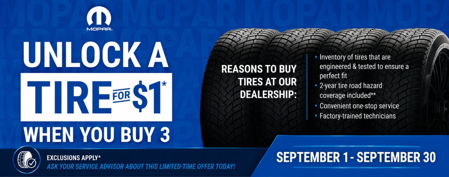 Limited-Time Tire Offer – Unlock a Tire for Just $1