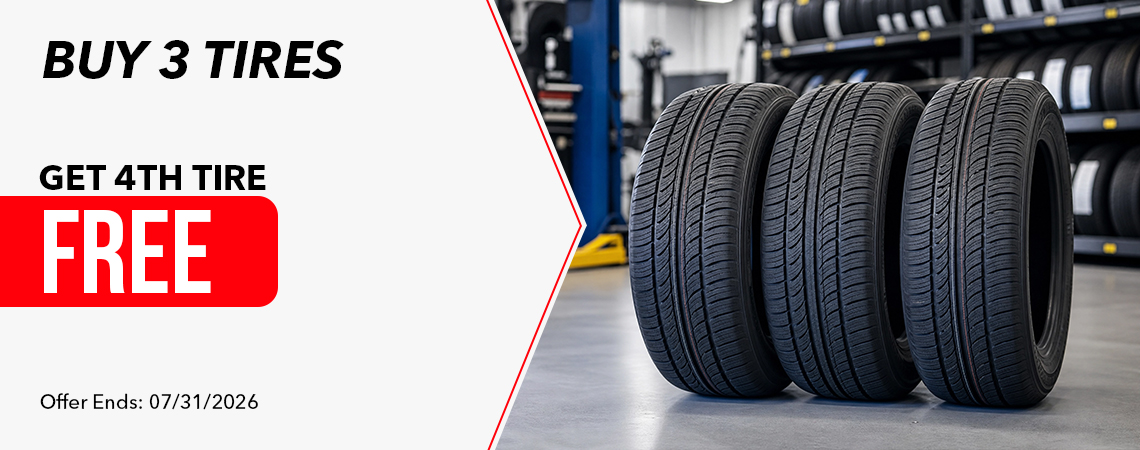 BUY 3 Tires get the 4th FREE