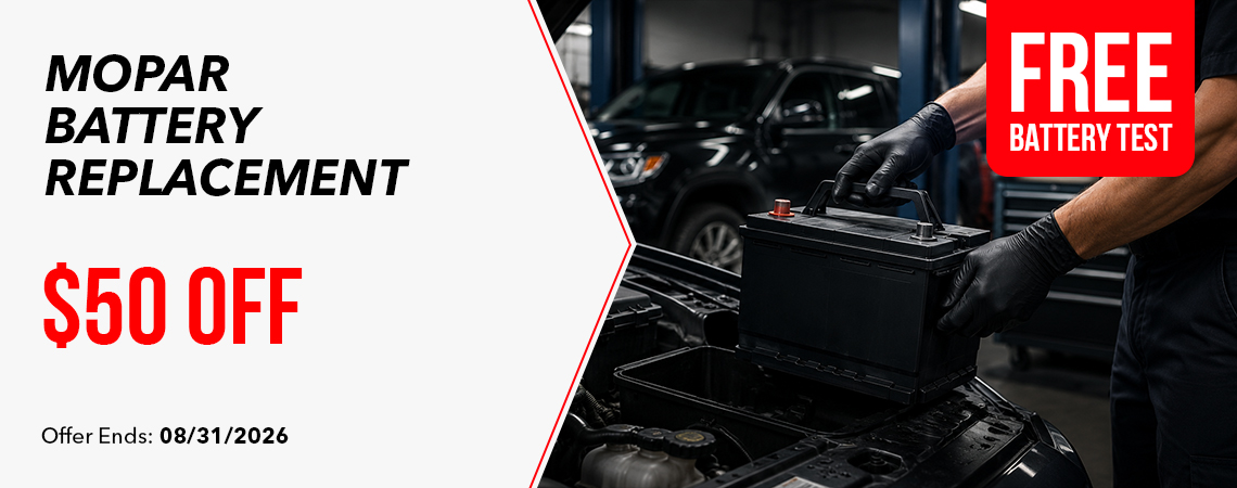 Free Battery Test + $50 Off Mopar Battery Replacement