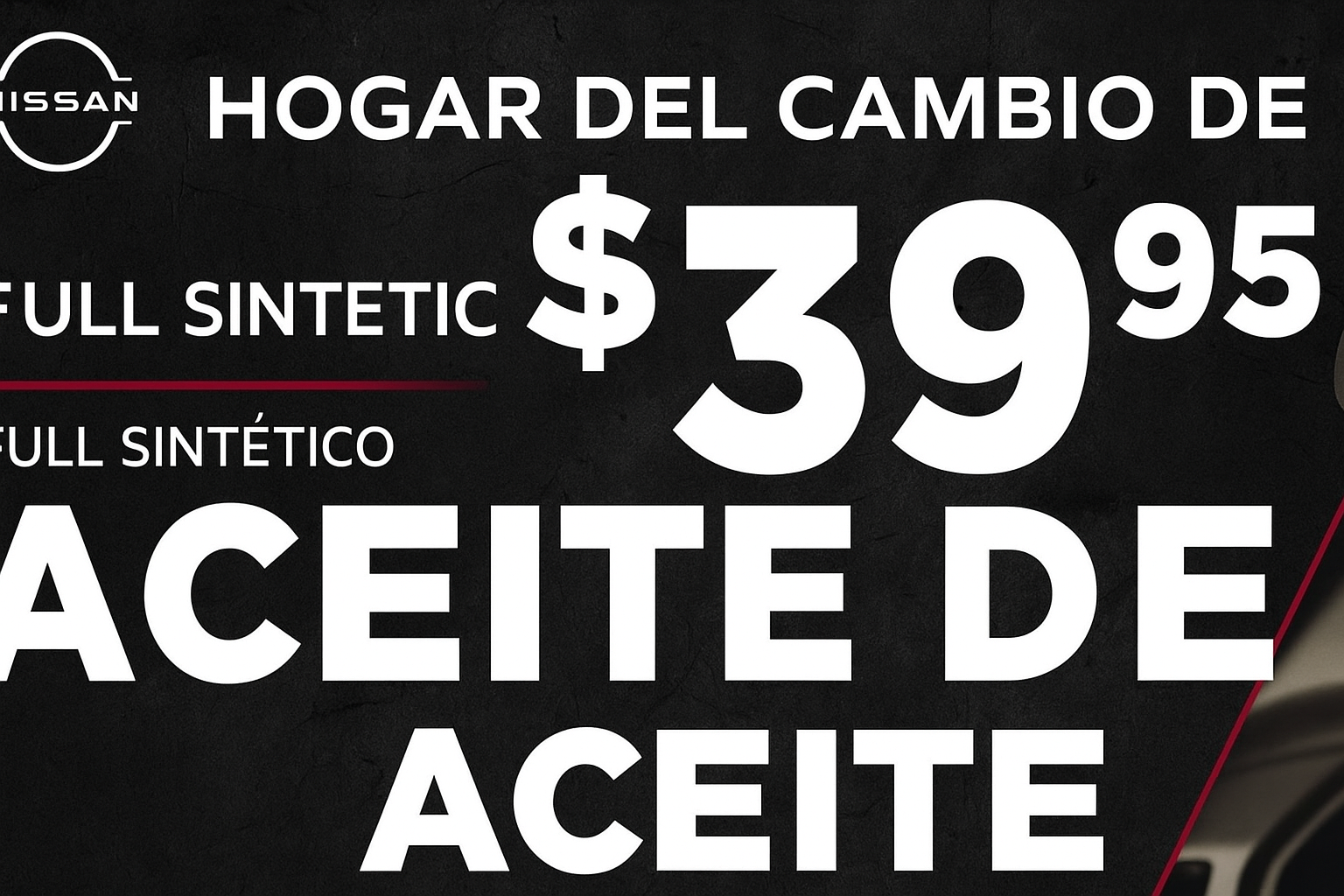 Hogar del cambio de aceite sintético por $39.95