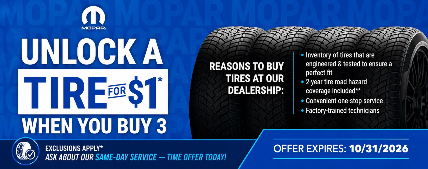 Limited-Time Tire Offer – Unlock a Tire for Just $1