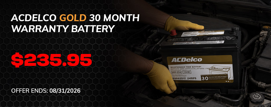Most ACDelco Gold 30-Mo Batteries Installed*