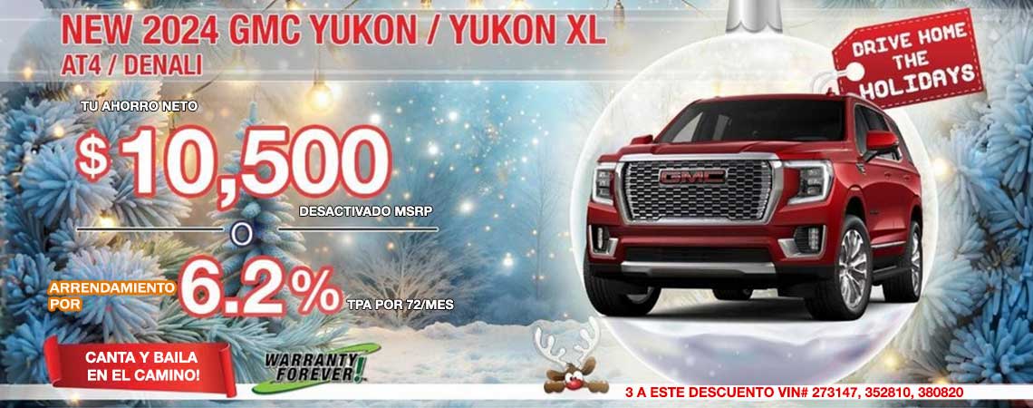 NEW 2024 GMC YUKON/YUKON XLAT4/DENALI $ 10,500 MSRP