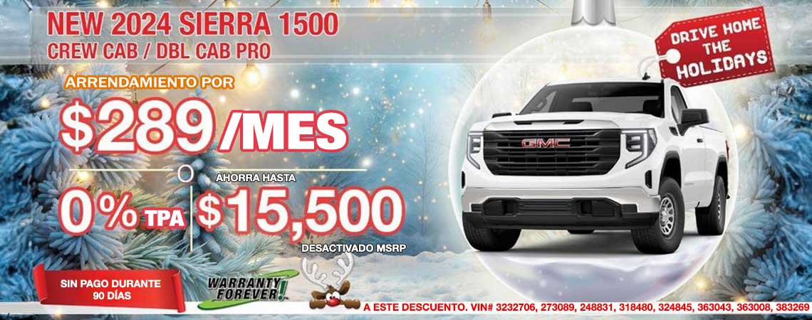 NEW 2024 SIERRA 1500 CREW CAB DBL CAB PRO $289 mems