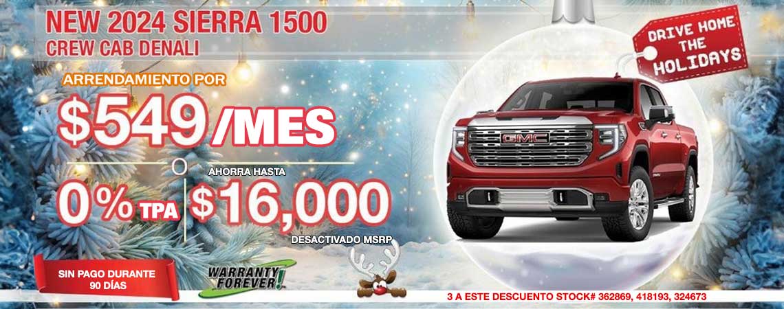 NEW 2024 GMC SIERRA 1500 CREW CAB PRO 4X4 $289 mes