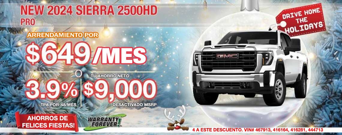 NEW 2024 SIERRA 2500HD PRO $649 mems