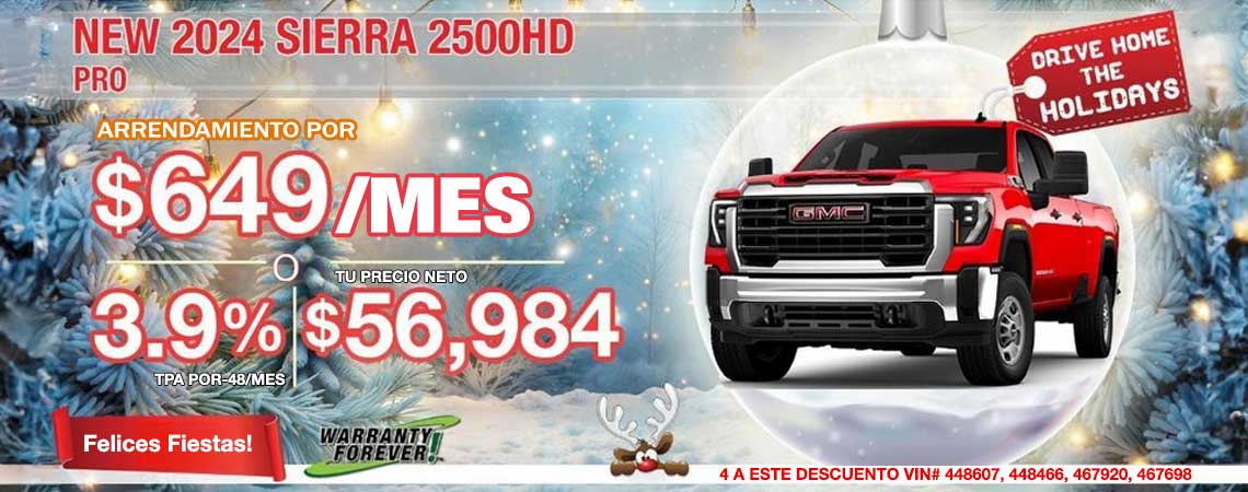 NEW 2024 SIERRA 2500HD PRO $649 mems