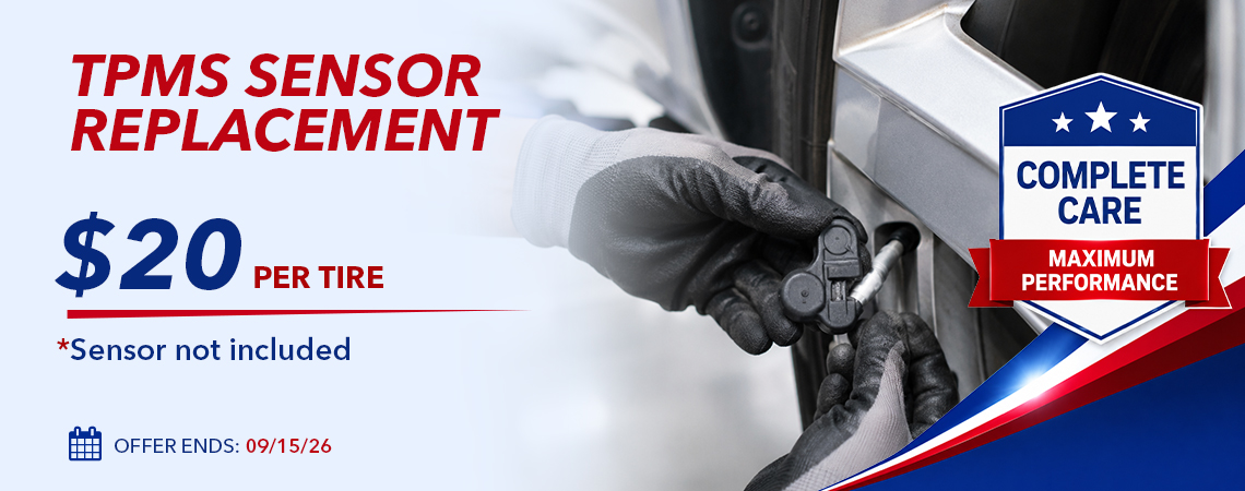 TPMS SENSOR REPLACE- $20.00 PER TIRE