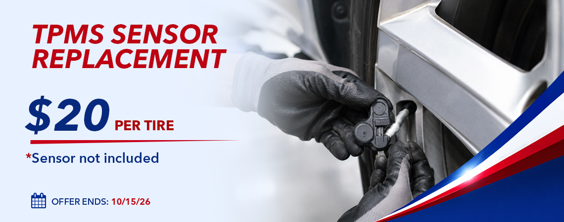 TPMS SENSOR REPLACE- $20.00 PER TIRE